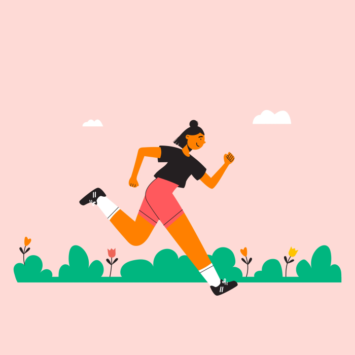 Illustration: Läuferin in Bewegung als Sinnbild für sportliche Leistungsfähigkeit